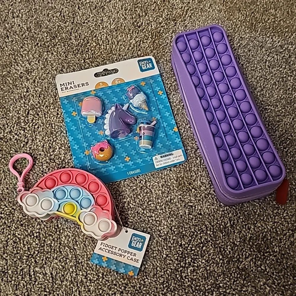E5🔹️Erasers, Pencil Case, and Accessory Case